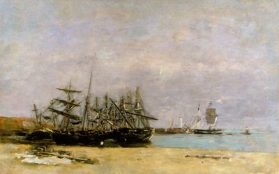 Portrieux - Stranded Ships by Eugene Louis Boudin