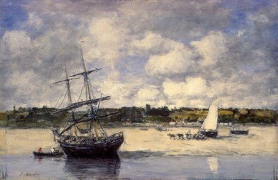 Portrieux - The Coast at Low Tide by Eugene Louis Boudin