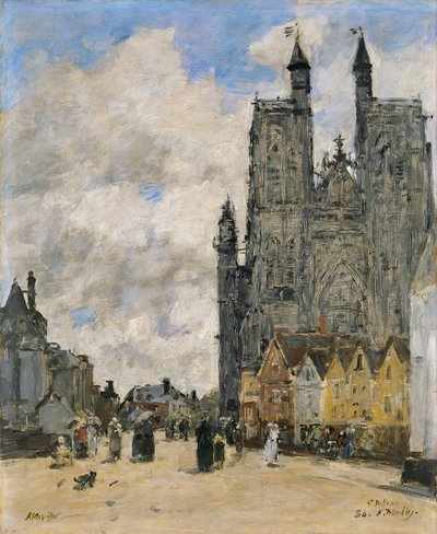 The Square of the Church of Saint Vulfran in Abbeville by Eugene Louis Boudin