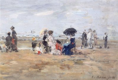 Trouville, Beach Scene by Eugene Louis Boudin