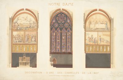 Plan for the Renovation of a Chapel in the Nave of the Cathedral of Notre Dame, Paris by Eugène Viollet le Duc