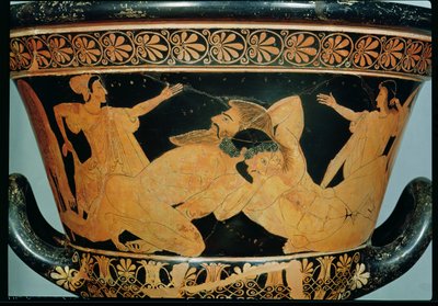 Attic Red-Figure Calyx-Krater Depicting Herakles Wrestling with Antaeus, from Cervetri by Euphronios