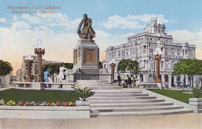 Havana, Cuba: Statue of Luz Caballero by European Photographer
