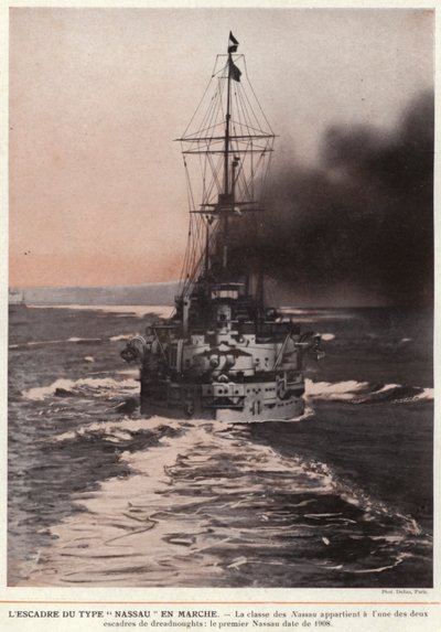 The Fleet of the "Nassau" Type in Motion by European Photographer