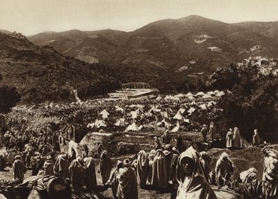 Moulay-Idris, Pilgrims Camp by European Photographer