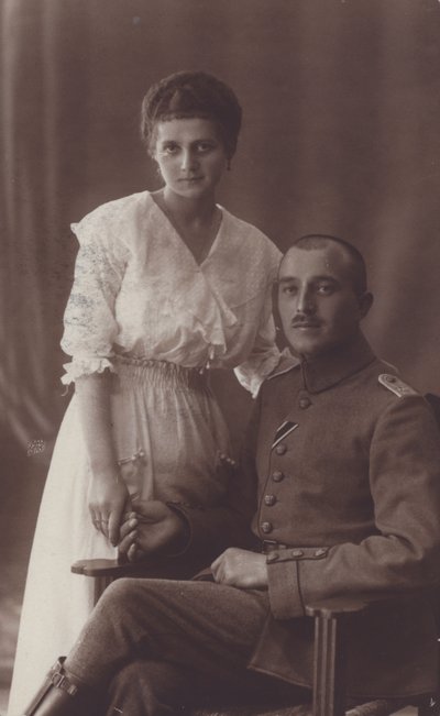 Portrait of a Soldier and His Wife by European Photographer