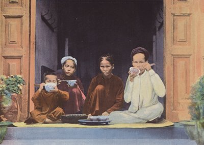 Meal of an Annamite Family by European Photographer