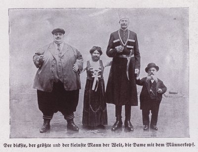 The fattest, tallest and shortest men in the World, and a bearded lady by European Photographer