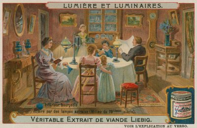 19th Century Middle Class House with Gas Lamps by European School
