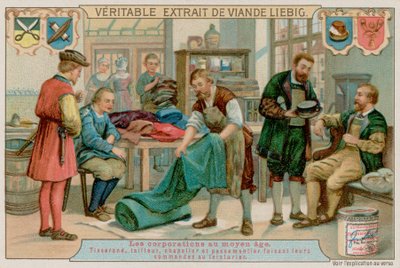 A Weaver, Tailor, Hatter and Braid Maker Give Their Orders to a Dyer by European School