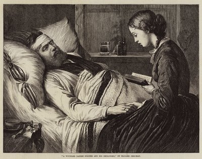 A Wounded Danish Soldier and his Betrothed (engraving) by European School