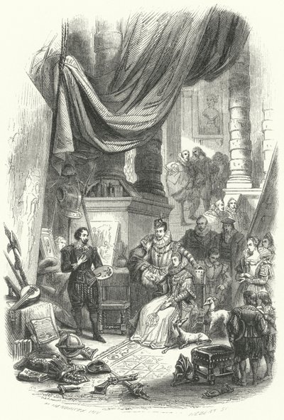 Albert and Isabella of Austria visiting the studio of Peter Paul Rubens by European School
