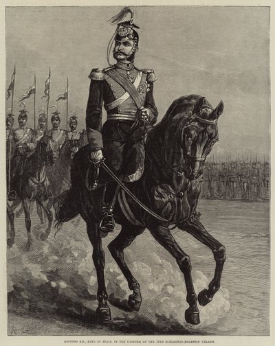Alfonso XII, King of Spain, in the Uniform of the 15th Schleswig-Holstein Uhlans by European School
