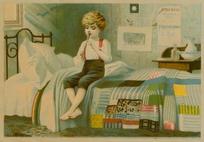 Boy playing a flute by European School