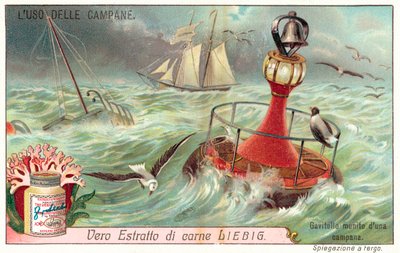 Buoy with a bell attached to warn of the location of a wreck by European School