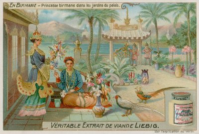 Burmese Princess in the Gardens of a Palace by European School