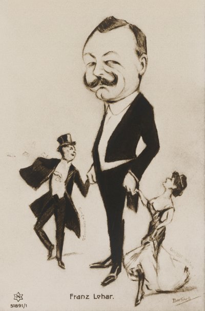 Cartoon Portrait of Franz Lehar by European School