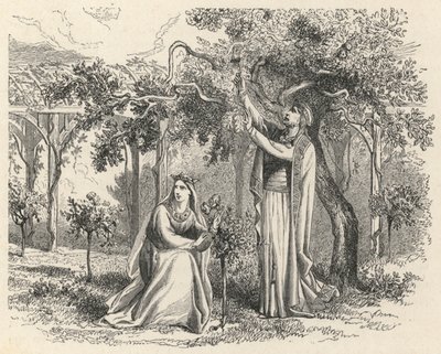 Childebert Hearing His Apple Trees (engraving) by European School