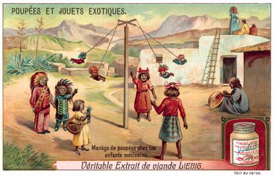 Children in Mexico Playing with Dolls on a Carousel by European School
