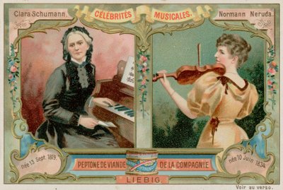 Clara Schumann and Wilma Neruda by European School
