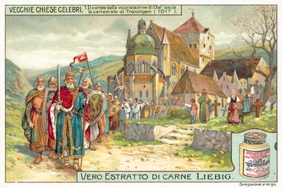Coronation Procession of King Olaf II of Norway Leaving Trondheim Cathedral by European School