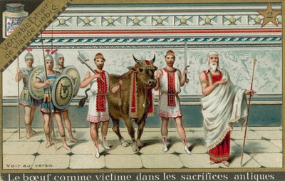 Cows in Ancient Rome by European School