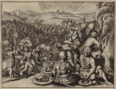 David Surprising the Amalekites as They Celebrate Their Plunder by European School