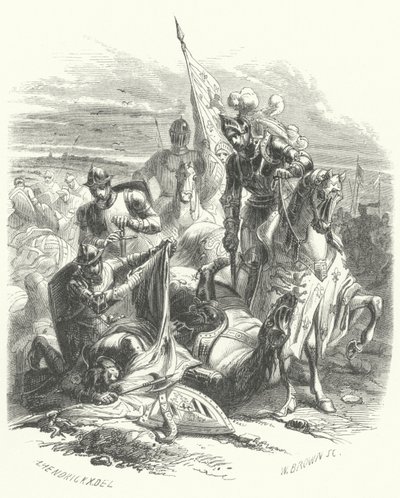 Death of Anthony of Burgundy, Duke of Brabant, at the Battle of Agincourt by European School
