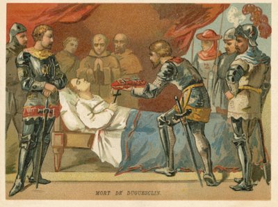 Death of Bertrand du Guesclin, French military commander, 1380 by European School