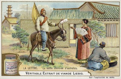 Delivering a letter in olden times, China by European School