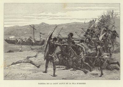 Departure of the Lady Alice from Bumbireh Island by European School