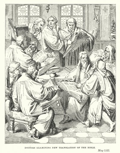 Doctors examining new translation of the Bible by European School