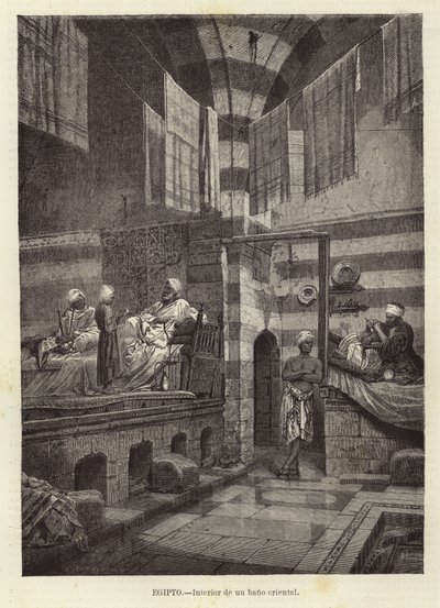 Egypt - Interior of Oriental Baths by European School