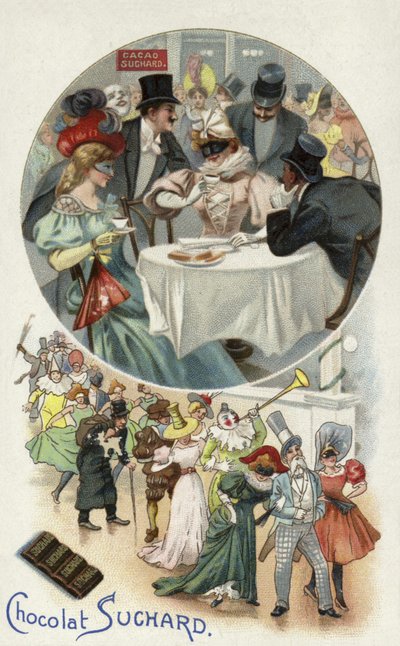 Enjoying Suchard chocolate at a masked ball by European School