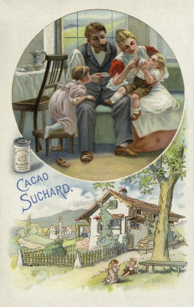 Feeding a young child Suchard cocoa by European School