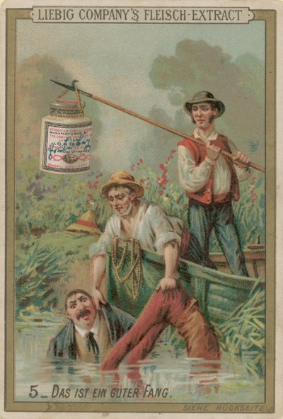 Fisherman Being Pulled out of the River by European School