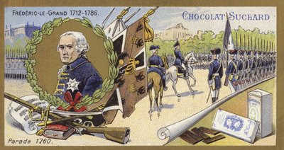Frederick the Great of Prussia inspecting a parade, 1760 by European School