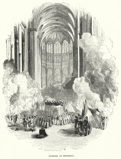 Funeral of Mirabeau by European School