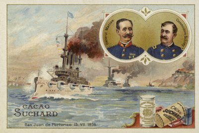 General Manuel Macias and Commodore Winfield Scott Schley, San Juan de Puerto Rico, Spanish-American War, 13 July 1898 by European School