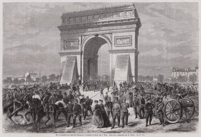 German Soldiers at the Arc de Triomphe, Paris, After Securing Victory in the Franco-Prussian War, 2 March 1871 by European School