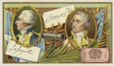 Gilbert du Motier, Marquis de Lafayette and George Washington by European School