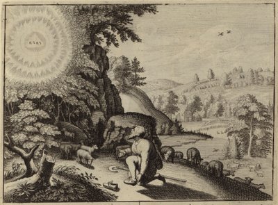 God Appearing to Moses in the Burning Bush by European School