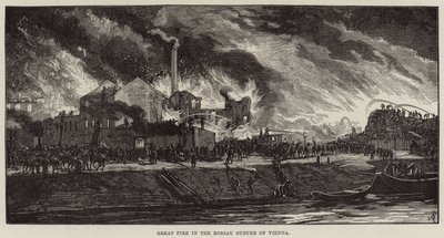 Great Fire in the Rossau Suburb of Vienna by European School