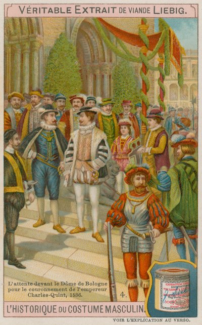 Guests Waiting Outside the Cathedral of Bologna at the Coronation of Emperor Charles V in 1536 by European School