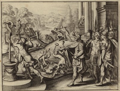 Hezekiah, King of Judah, Restoring the Temple of Jerusalem and Destroying the Idols by European School
