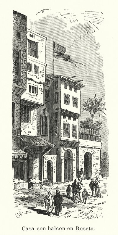 House with Balcony in Rosetta, Egypt by European School