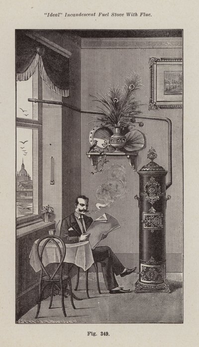 "Ideal" Incandescent Fuel Stove with Flue by European School