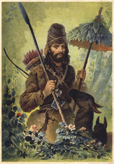 Illustration for Robinson Crusoe by European School