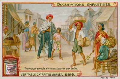 Indian Children Working as Guides for the Blind and Running Errands by European School