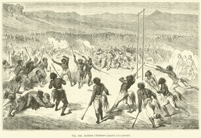Choctaw Indians Playing Ball by European School